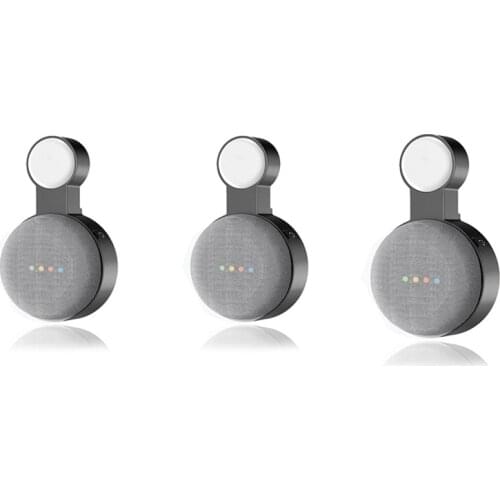 3 Pcs Suitable For Google Audio For Google Nest Mini Wall Bracket Second Generation Socket Hanging Hanger Bracket-Black