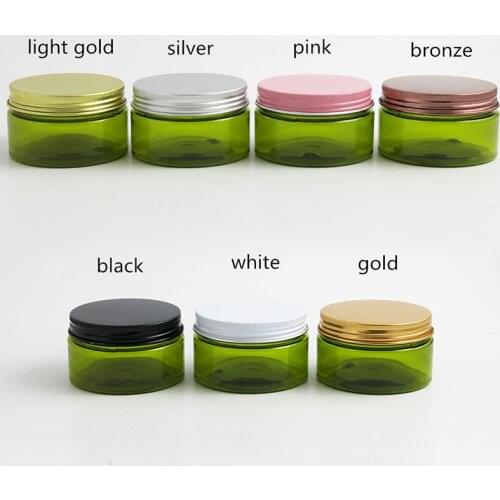 30 x 100G Empty Green Cream Cosmetic Jar Small 100ML Natural Green PET Plastic Container for Face Body Cream Lotion