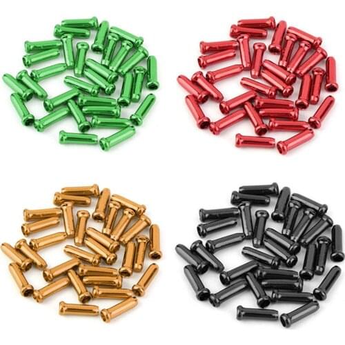 50pcs Bicycle Line Tube Cable Cap Tail Bike Brake Wire Cap Aluminum Alloy Colorful Tail-hat Bike Accessories