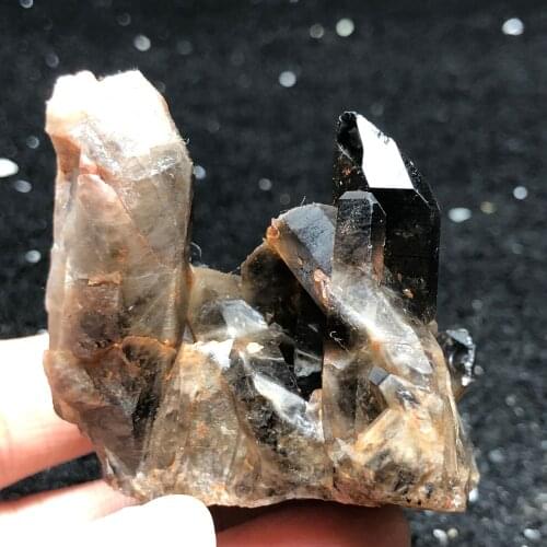 92.8gNatural crystal tea Topaz rough smoky crystal Obelisk aura healing round vein home decoration1PC