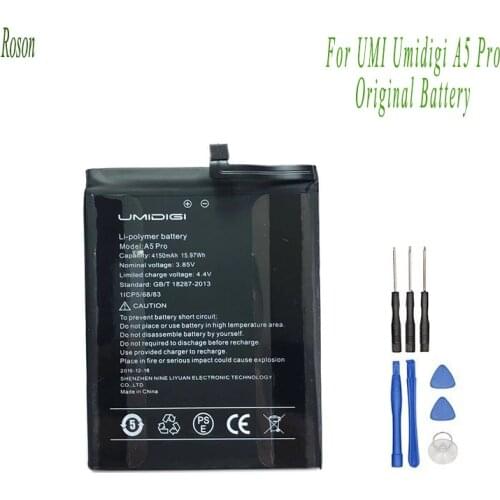 Roson for UMI Umidigi A5 Pro Battery 4150mAh 100% New Replacement Parts Phone Accessory Accumulators With Tools