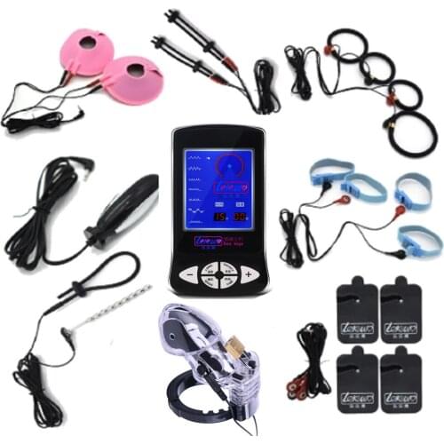 Electro Shock Anal Plug Penis Cock Rings Massage Pad Nipple Clamps Medical Themed Toys For Men Electric Stimulate Sex Shop
