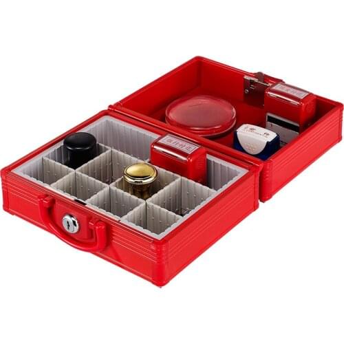 B8128 12 Compartments Portable Adjustable Metal Office Stamp Storage Box for Company school goverment hospital Use