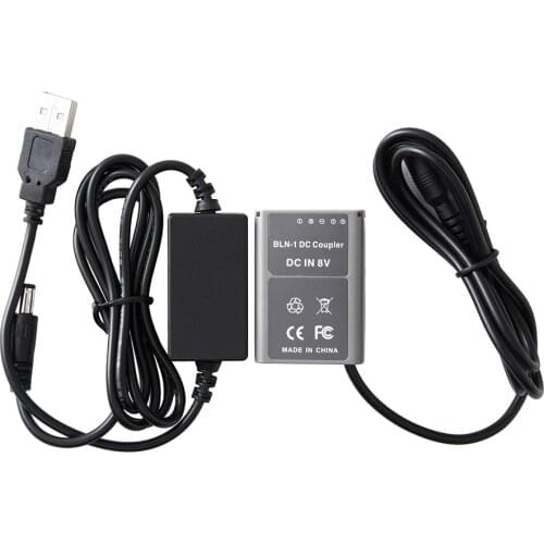 BLS1/BLS5/BLS50 Dummy Battery And USB 5V Boost Cable AC-PW20 DC Coupler Power Adapter For Olympus E-PL1 E-PM1 E-P1 E-M10 E-400