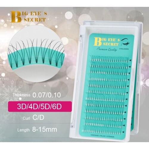Big eyes secret Short Stem Premade Volume Fans Heat bonded Lashes Extension Premade Fans Makeup Tools Eyelashes Extension