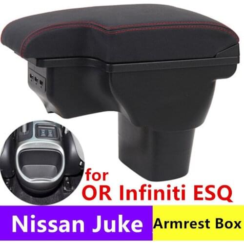 For Infiniti ESQ armrest box NISSAN juke universal car center console caja modification accessories double raised with USB