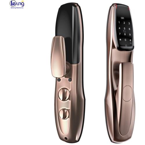 High Quality Fully Automatic Lock Biometric Fingerprint Tuya Wifi Password Key Card Smart Door Lock with Doorbell