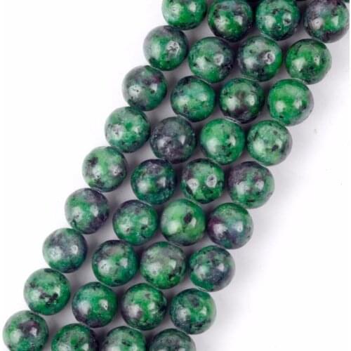 Wholesale 4 6 8 10 12mm Round Synthesis Epidote Zoisite Rubys Stone Beads for Diy Jewelry Making Bracelet Necklace Accessories