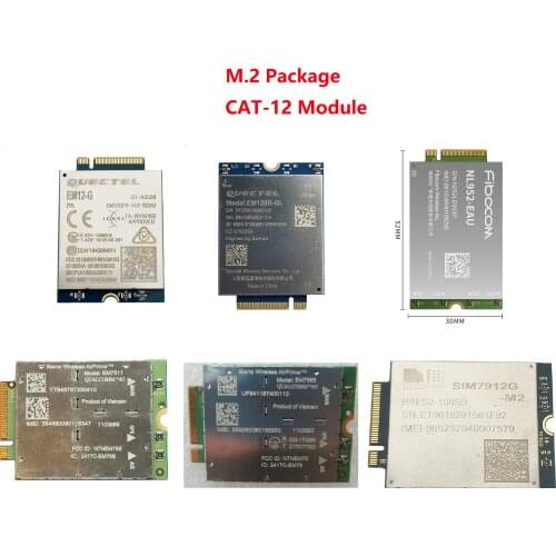 HOT! CAT12 M.2 module Quectel EM12-G EM120R-GL SIMCOM SIM7912G-M2 Sierra EM7565 EM7511 fibocom NL952-EAU