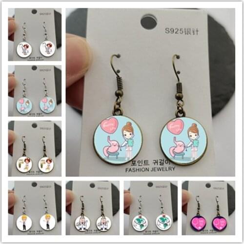 Cute Medical earring with Love Heart Angel earring Personality Jewelry Thanksgiving Gift earring Holder for Nurse and Doctor
