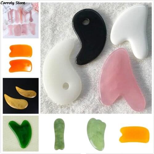 Multicolor Natural Jade Facial Beauty Scraping Massage Tools Firm Skin Care Face Gua Sha SPA Physical Therapy Gue Che Roller
