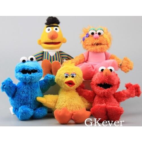 9 styles 24-45cm Sesame Street Elmo Monster Bert Zoe Big Bird Plush Toys Doll Peluche Japan Anime Stuffed Toys Women Kids Gift
