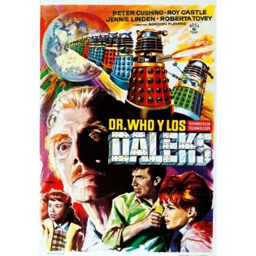 Dr. Who and the Daleks TV Sci-Fi Science Fiction Retro Vintage Kraft Poster Canvas Painting Wall Sticker Home Decor Gift