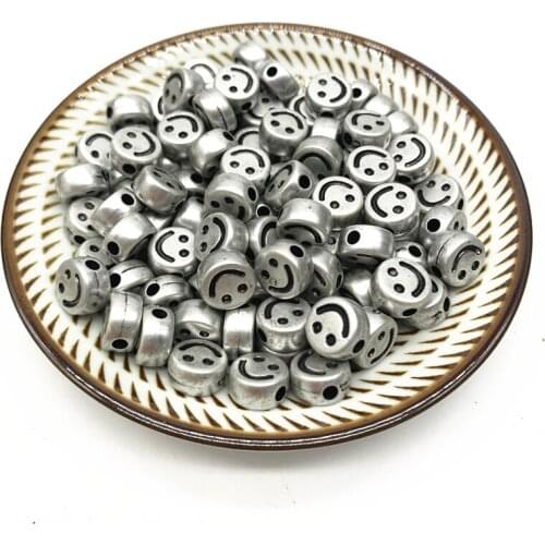 New 20pcs 10mm Smiley face Acrylic Round Shape Beads For DIY Handmade Jewelry Craft Accessories#07