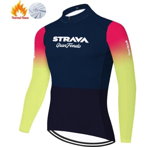 NEW cycling jersey STRAVA ​Winter Thermal Fleece roupa bike masculina long sleeve ​jersey ciclismo mujer manga larga