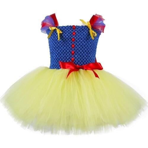 Snow White Princess Dress Girl Birthday Party Tutu Dress Children Cosplay Christmas Halloween Costume For Kids Clothes 1-14 Year