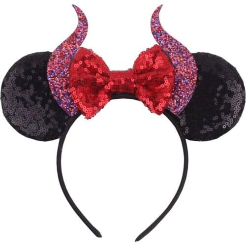 Disney 1pcs Halloween Adult Children Headband Costume Party Props Holiday Party Supplies Devil Horns Headband Hair Accessories