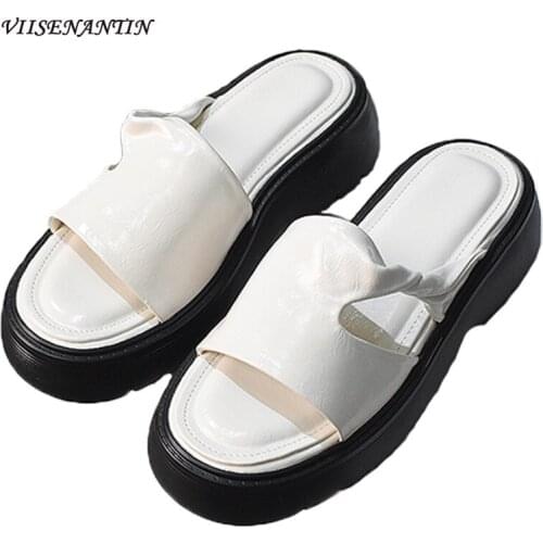 Slippers Womens Summer Wear New Fashion All-match Thick-soled Open-toed Roman Shoes Non-slip Increased Beach Sandals Women