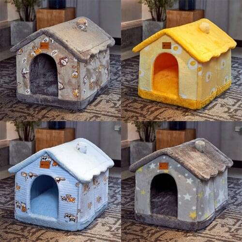 Removable Cat Bed House Kennel Nest Pet Bed Cat Tent Dog Kennel Winter Warm Dog House Cushion Pet Products Cat Mat Pet Bed
