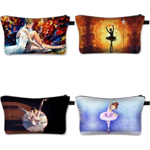 Cute Ballet Dancer Cosmetic Bag Ladies Fashion Makeup Bags Teenager Girls Cosmetic Case Women Storage Female Make Up Bag