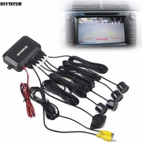 DIYSECUR Car Reverse Video Parking Radar Sensor Rear View Backup Security System Sound Buzzer Alert Alarm for Camera Car Monitor