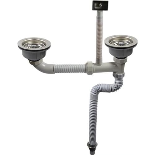 MTTUZK Kitchen Sink Drainer Kitchen drain pipe Wash basin drain pipe Double sink drain With Drain pipe Anti-backwater design