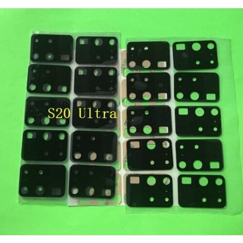 10pcs Rear Back Camera Glass Lens With Adhesive Sticker Repair Parts For Samsung Galaxy S20 ultra /S20 Plus
