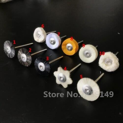 100 Pcs Dental Lab Brush Polishing Wheel Polishers for Rotary Tools