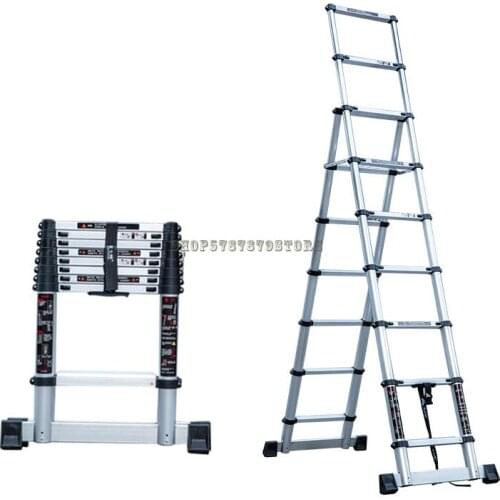Thickened Aluminum Alloy Telescopic Ladder Project Miter Ladder Household Folding Staircase Lift Attic Bamboo Ladder