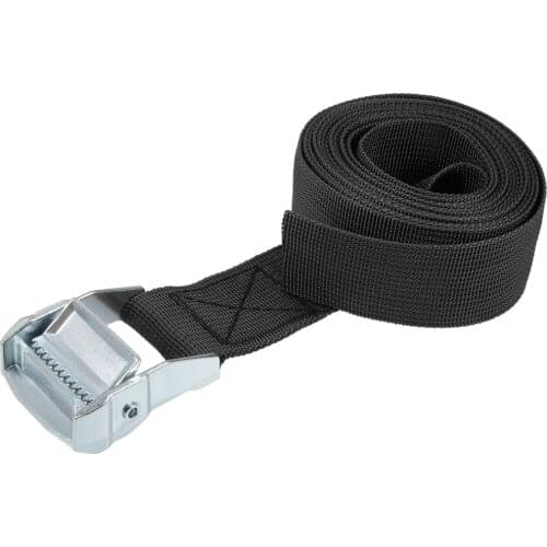 Uxcell 3Meters x 38mm Lashing Strap Cargo Tie Down Straps with Cam Lock Buckle 500Kg Work Load, Black