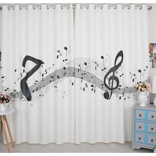 Custom Made 2x Grommet Window Drapery Curtain Nursery Kids Children Room Window Dressing Tulle Sheer 200x260cm Stave Music White