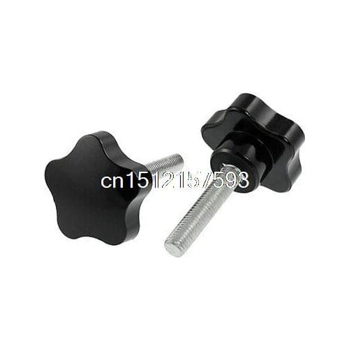 Machine Spare Part 10mm Male Thread 76mm Length Star Knob 2 Pcs