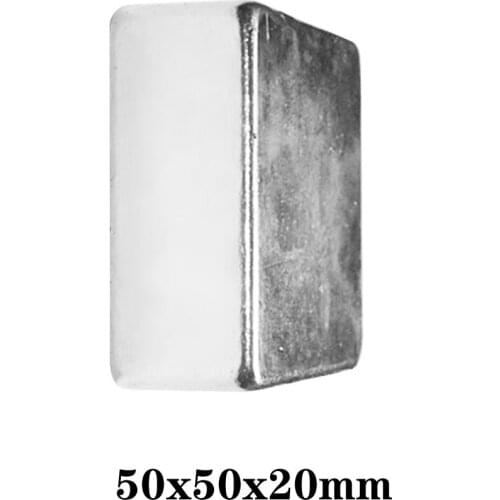 1/2PCS 50x50x20 mm Thick Rare Earth Neodymium Magnet 50*50mm Super Powerful Strong Magnets 50x50x20mm Big Block 50*50*20 mm