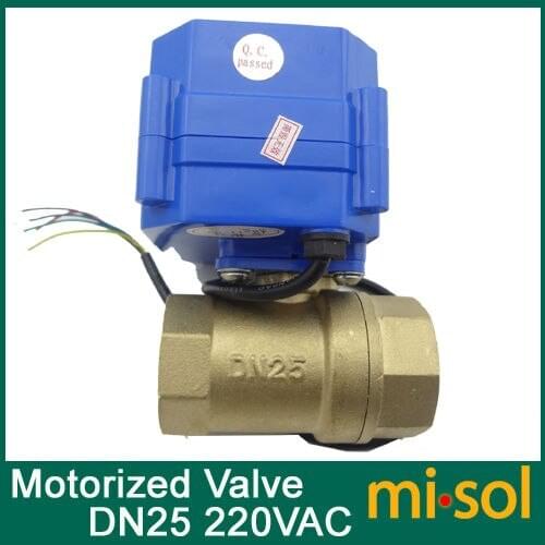 1pcs motorized ball Ventil valve,220v,2 way,DN25 (reduce port),electrical valve, motorized valve