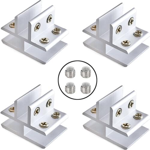 Brand New 8PCS Multi-function Glass Clamps Clips T Shape Glass Board Frame Connectors Screen Partition No Drilling