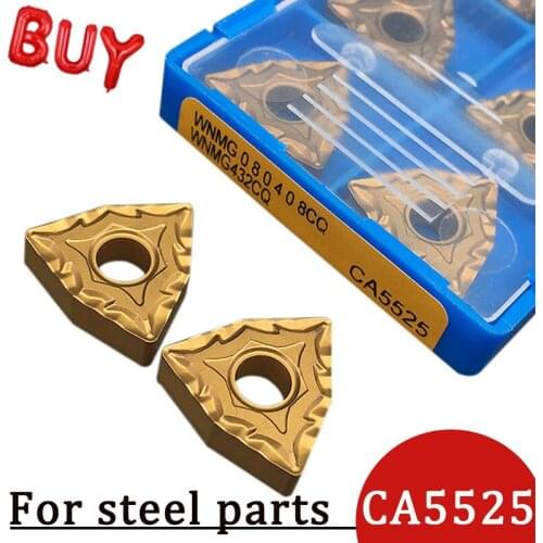10pcs WNMG080408 CQ CA5525 100% Original Carbide Insert High Quality WNMG 080408 Blade Machining External Turning Tool For Steel