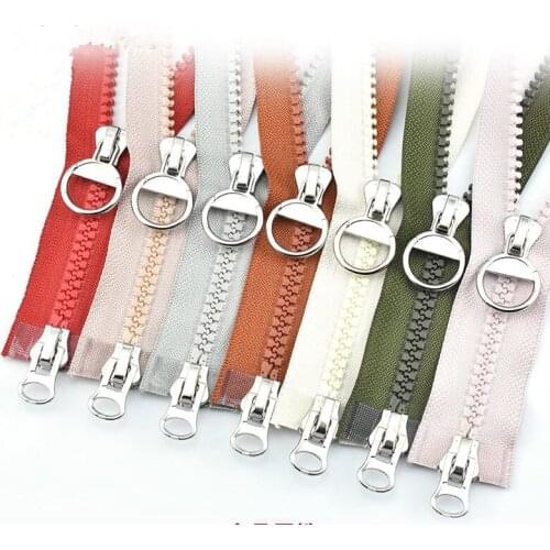 2 pieces 8# 100cm Coarse teeth zipper double slider open end zippers for sewing Sportwear coat Resin Zippers
