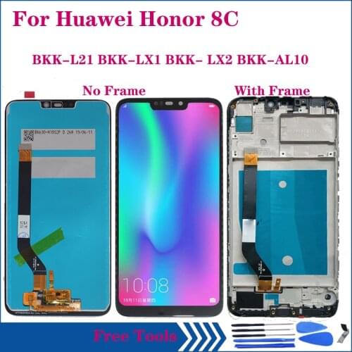 6.26-inch AAA LCD For Huawei Honor 8C BKK-AL10 BKK-L21 LCD display Touch Screen Digitizer Assembly with frame Repair parts