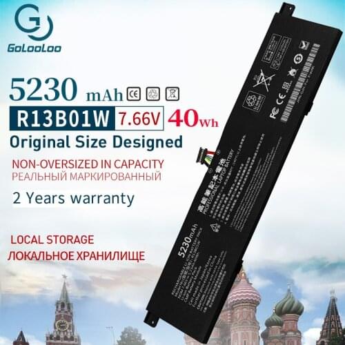 Golooloo 7.66V 5230mAh New R13B01W R13B02W Laptop Battery For Xiaomi Mi Air 13.3" Series Tablet PC 40WH