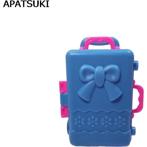 Doll Accesssories Storage Case For Barbie Dollhouse Kids Toy Plastic 3D Cute Travel Suitcase Luggage Trunk Doll House Furniture