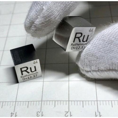 Free shipping ruthenium Ru Metal 10mm Density Cube 99.99% Pure for Element Collection