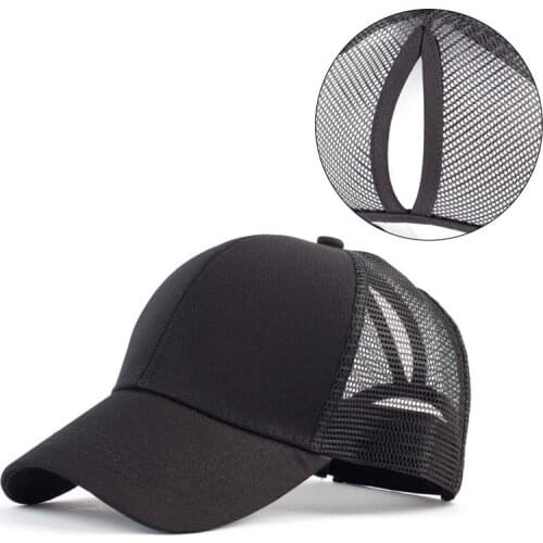 Baseball Caps For Women Spring Summer Fall Back Open Ponytail Hats Solid Color Cotten Sun Visors Hats