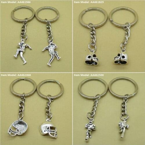 Keychain Keyring American Football Player Bag Charms Key Chains Rings