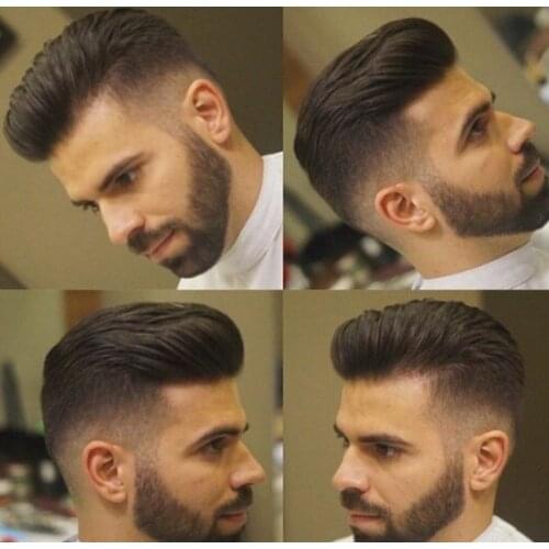 BYMC 6x8" 8X10 Hair Replacement Systems Mono Lace NPU European Remy Hair Toupee Mens Hair Piece wig