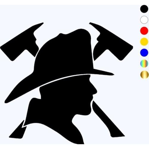 CK20816# Firefighter Die-Cut Vinyl Decal Car Sticker Waterproof Auto Decors on Bumper Window Laptop