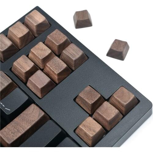 Wooden Keycaps Solid Walnut Pbt Keycap Cherry Profile R1 R2 R3 R4 Backspace Enter Spacebar Arrow Key For Mechanical Keyboard