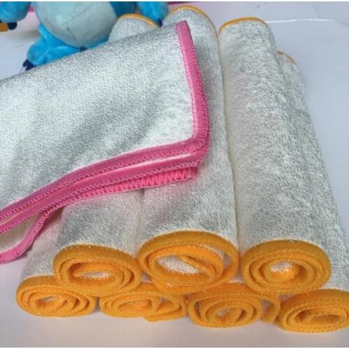 Double-layer Microfiber Bamboo Fiber Kitchen Dishcloth Thick Super Absorbent Washing Dish Cloth Nonstick Oil Lint-free Rags