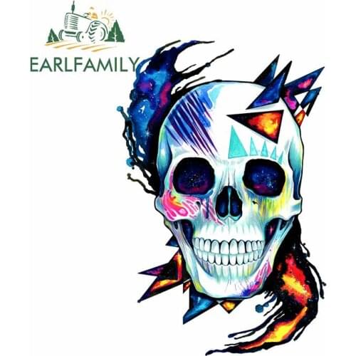 EARLFAMILY 13cm x 8.8cm For Skull Funny Car Stickers Vinyl Material Decal Anime Occlusion Scratch Suitable for VAN RV