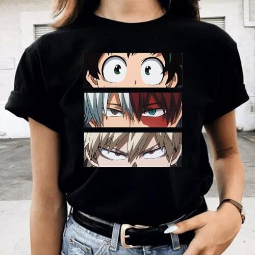 Japanese Anime My Hero Academi T-shirts Boku No Hero Academia Women Tshirts Hip Hop Short Sleeve Female Tshirt Graphic T Shirts