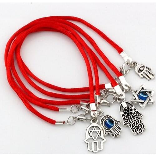 Hot Items 100Pcs Mixed Kabbalah Hand Charms Red String Good Luck Bracelets A00500